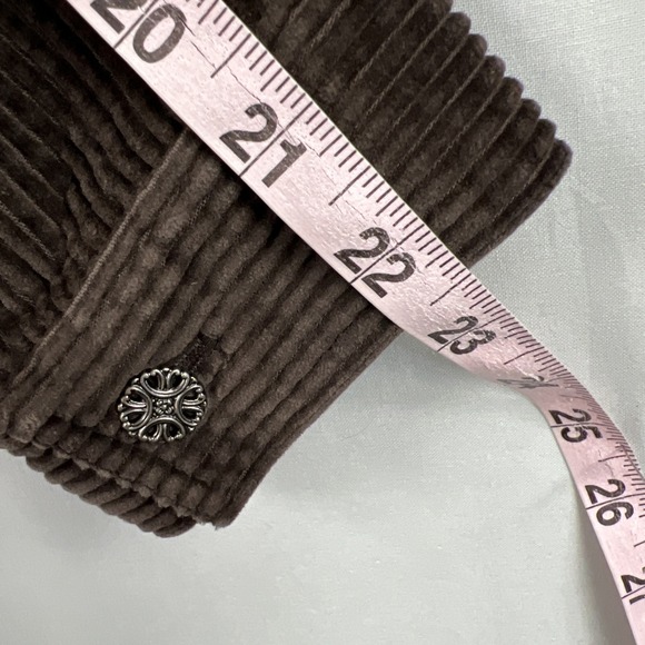 J Jill Corduroy Velvet Jacket Shacket size 1X Button Up Brown Retro Casual Boho - Picture 11 of 12